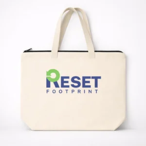 Zipped Canvas Tote Bag