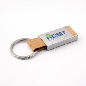 Eco Cork Metal Keychain