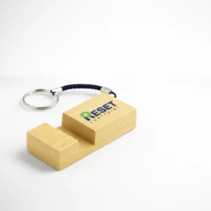Bamboo Cell Phone Holder Keychain
